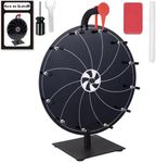 12 Inch Black Spinning Prize Wheel - Spinning Wheel with Stand,12 Slots Color Tabletop Roulette Spinner of Fortune, with Dry Erase Marker and Eraser for Trade Show, Carnival, Win Fortune Spin Games