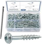 SATANTECH Pocket Hole Screws Assortment Kit, 380Pcs in 4 Sizes #8 x 1", 1-1/4", 2", 2-1/2", Coarse Thread Wood Screws with Square Drive, Zinc Plated Pocket Screws, Self Tapping, Drive Bit Included