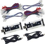 SJ@JX 2-Player LED USB Encoder to Arcade Joystick and LED Arcade Buttons for PC, MAME and Raspberry Pi