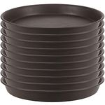 MUKCHAP 10 Pack 30cm Plastic Plant Pot Saucers, Round Garden Flower Pot Saucers Plastic Drip Trays for Indoors and Outdoor Garden Plants, Brown