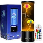 Jellyfish Lamp, Jellyfish Lava Lamp, Jellyfish Light with Remote Control, 17 Color Changing Night Light, Jellyfish LED Light with 4 Modes Lava Lamps for Kids Adults, Mother's Day Gift Light,Black