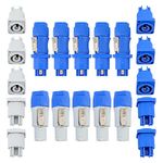 10 Set Powercon Type A Audio Speaker Plug Kit Nac3Fca+Nac3Mpa-1 Chassis Plug Panel Adapter Male and Female Head Connectors for Audio Adapter Amplifier, Mixer