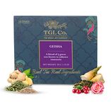 TGL Co. The Good Life Company Geisha Green Tea, 16 Tea Bags With Green Sencha Tea, Green Bancha Tea, Green Kukicha Tea, Sesame, Bamboo Shoots, Schizandra Berries, Ginger, Roses - 32 Gms