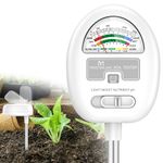 [Upgraded] Soil Moisture Meter, 4-in-1 Soil pH Tester, Soil Moisture/Light/Nutrients/pH Meter for Gardening, Lawn, Farming, Indoor & Outdoor Plants Use, No Batteries Required