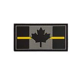 PVC Morale Patch - Canadian Flag - Thin Yellow Line 1.5"x3" - Supporting Security Personnel