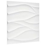 3D Wall Panels with Adhesive Included - 6 Sheets Covering 1.5 sqm | 16.15 sqf Interior Cladding Panels Set | 3D Wall Tiles Wavy Wave Effect Design in Matte White - Each Panel Size 19.7" x 19.7"