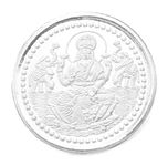 LBV Lakshmi Ji Silver coin | 1 gm 999 Purity BIS Hallmark | With Gangajal Bottle and Round Tin Gift Box for Pooja, Festivals, Corporate, Birthday Gift