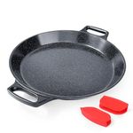 GiPP 14 Inch Paella Pan, Nonstick Frying Pan with Ceramic Coating, Non Stick Cooking Pan Compatible with All Stoves, PFAS/PTFE/PFOA Free,Gray