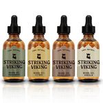 Striking Vikings Beard Oil for Men - Natural Organic Formula with Tea Tree, Argan and Jojoba Oils for Men - Promotes Growth, Softens, & Hydrates (All 04 Scents)