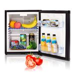 Techomey 12V Fridge 30L, Silent 12V Fridge for Campervan, 12 Volt Fridge with Lock, Campervan Fridge for Caravan, Motorhome, Boat, Truck, Van, Bedroom, Black