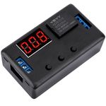 DROK 0.1s to 999min Adjustable Electric Timer Relay, DC 12V 50mA Digital Delay Relay, 4-Mode On-Off Delay Timer Switch, Multifunctional Automotive Relay Cycle Time Delay Module with LED Display