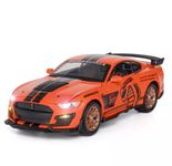 FEXXA 1:32 Scale Mustang Shelby GT500 Die-Cast Metal Car with Sport car Openable Doors Light and Sound,Pull Back Function Indoor Outdoor Toy for Kids (1:32 Mustang Shelby GT500-ORANGE)