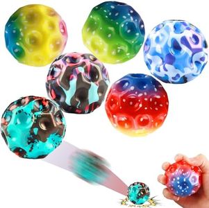 6 Piezas Pelota Saltarina, Astro Jump Ball Moon Ball, Super High Bouncy Ball, Super Alto Rebote Space Ball, Fácil de Agarrar y Atrapar, Bouncy Balls Juguetes Interactivos para Niños, Adultos (A)