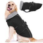 Lelepet Warm Dog Coat Reflective Dog Fleece Vest Waterproof Dog Jacket Windproof Dog Winter Coat Dog Cold Weather Coats with Adjustable Buckle XLarge Dog Coat Dog Snowsuit Dog Coat for Large Dogs， XL