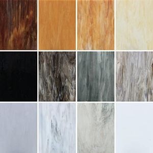 Buenoarte 12 Sheets Stained Glass Sheets, 6 x 8 inch Cathedral Stained Glass Sheets, Art Bubble Glass, Mosaic Tiles Crafts for DIY Glass Craft Lovers (Black, White & Coffee Mixed)