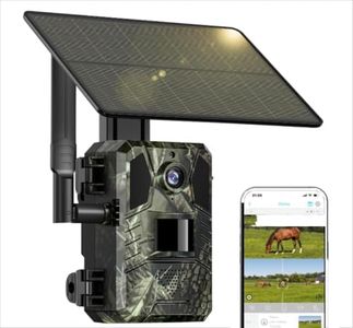Loatos Trail Camera, Cellular Trail Camera with Built-in SIM Card 4G Unlimited Data Plan 2k HD Live Streaming 4W Solar Panle Game Cameras with Night Vision Motion Activated Waterproof IP66