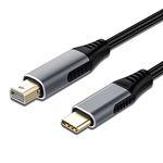 sicotool USB Type C (Source Port) to Mini DisplayPort Cable 4K@60Hz(Braided,6ft) Mini DisplayPort Cable Compatible for MacBook Pro2017/2016, Surface Book 2, Galaxy S8/S9