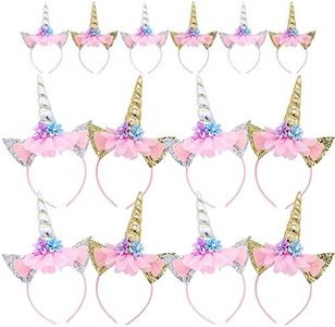 Little World 24 Pack Unicorn Headband Unicorn Party Supplies Gold/Silver Horn Headbands Unicorn Party Favors for Birthday Party, St. Patrick's Day Party, Thanksgiving Day, Christmas