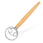 HARVI Enterprise Danish Dough Whisk, Stainless Steel Dutch Style Hand Bread Mixer Dough Whisk Perfect Baking Tool for Pastry or Pizza (2 Eye Style with Wooden Handle)