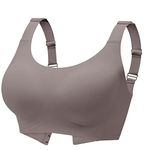 Gailife Smooth Bras for Women Full Coverage T-Shirt Bra No Underwire Wireless Bralettes Ultra Comfort with Extra Bra Extender -Elegant Grey-L