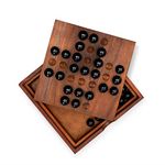 Iron & Glory | Solitaire Game | Wooden Puzzle Board Games for Adults | Puzzle Games & Strategy Board Games | Solitaire Marble Board Game | Portable Solo Board Game & Travel Games | Table Top Games