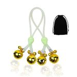 Adjustable Nipple Clips with Bells Luminous Non Piercing Breast Nipple Clamps Skull Noose Nipple Jewelry (green+gold)