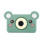 kiimento Kids Digital Camera & Video Camcorder for Ages 4+, 24MP, Soft BPA-Free Silicone Case, 32GB Memory Card – Model C (Mikayo the Bear)