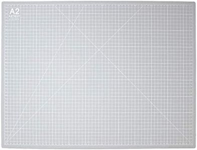 Artway A2 Cutting Mat – Self Healing – Double Sided - Grid Markings in Centimetres/Inches, White,Grey