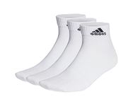 adidas Unisex Thin and Light 3 Pairs Ankle Socks, White/Black, L