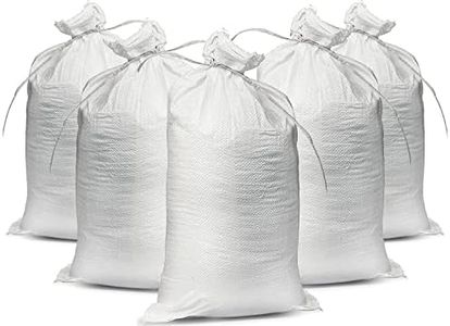 Empty White Sandbags with Ties 14" x 26" - Woven Polypropylene Sand Bags, Sandbags for Hurricane Flooding, Sand Bags Flood Protection (10)