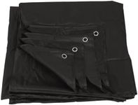 Juvale 6x6 Feet Heavy Duty Tarp for Camping, Protective Outdoor Cover with Grommets and Carrying Case, Waterproof Black Tarp for Camping, Outdoor Mat, Picnic Mat, Tent Pad, Backdrop, and Acting Prop