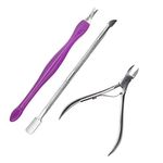 Bolt bee Nail Cuticle Remover Tools Set-Silver Dead Skin Cutter Pusher Fork