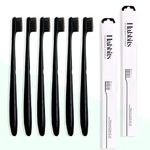 Habbits Toothbrush Biodegradable With Wheatstraw Handle | Manual Toothbrush With Soft Bristle for Adults | Charcoal Infused Bristles - Pack of 4