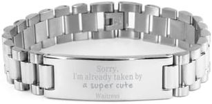 CUCOLUS Stainless Steel Bracelet for Waitress - Sorry, Im Taken - Inspirational Gifts for Her, Birthday, Christmas, Graduation - Unique and Perfect Accessory to Show Confidence and Style