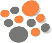 Orange/Grey Vinyl Wall Stickers - 2 & 4 inch Circles (60 Decals)