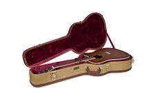 Crossrock Hard-Shell Wooden Guitar Case Fits Dreadnought Acoustic Guitars (Including J45)-Stainless Steel Latches, Sponge Lining, Storage Space - Vinyl Tweed(CRW620DTW)