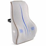 Grin Health SitRight Pro Full Lumbar Support for Office Chair Cushion, Sleek Lumbar Back Rest for Back Pain Relief | Orthopedic Backrest Cushion, Memory Foam Back Support for Cloud Sitting, Grey