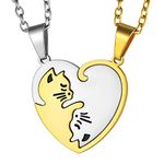 GOLDCHIC JEWELRY Stainless Steel Heart Couple Necklaces for 2, Friendship Necklace Best Friends Gifts for Women