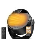 Dreo 1500W Portable Electric Heater for Home, 60° Adjustable Tilt, 10.5ft/s Fan Heater with Remote, 8 Safety Protections, 12H Timer, 3 Modes, Silent Small Ceramic Space Heaters for Bedroom, Atom 320
