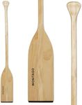 WONITAGO Wooden Canoe Paddle with Ergonomic Palm Grip and Anti-Collision Edge, Floating Wood Canoe Boat Paddle, 122 cm/4 Ft, Wood Color