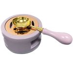 YOKIOU Wax Seal Warmer Kit Wooden Wax Seal Warmer Melting Spoon Kit for Wax Sealing Stamp (Purple)