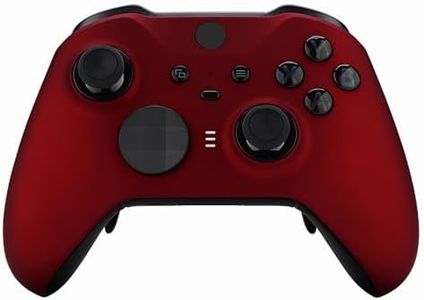 eXtremeRate Scarlet Red Soft Touch Grip Faceplate Cover, Front Housing Shell Case Replacement Kit for Xbox One Elite Series 2 Controller Model 1797 - Thumbstick Accent Rings Included