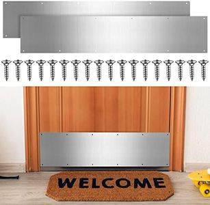 8 x 36 Inches Door Kick Plate for Exterior Doors Suitable for 36 Inch Doors Aluminum Kick Plates with Screws for Wood Metal Interior/Exterior Anti Scratch Door Protection (1 Set)