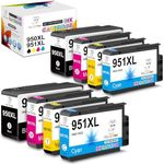 Miss Deer Compatible Ink Cartridge Replacement for HP 950XL 950 951 Ink, Work with HP OfficeJet Pro 8600 8610 8620 8100 8630 8660 8640 8615 8625 276DW 251DW 271DW, 2 Sets with Updated Chips