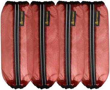 MIYABALA Fly Boots for Horses Set of 4,Universal Size Fine Mesh Horse Fly Boots with Nylon Stays,Fly Leggings for Horses with Fleece Trimming and Reflective Webbing (Orange)