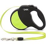 DDOXX Retractable Dog Leash - Reflective - Dog Leash in Lots of Colours & Sizes - for Dogs Large & Small - Extendable Dog Leash for Puppies & Cats - Black - S - 13.1 ft - up to 22 lbs