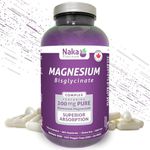 Naka Platinum MAGNESIUM Bisglycinate 200 mg SUPER BONUS SIZE - 330 Veggie Caps (300+30 FREE), Pure Elemental Magnesium, Superior Absorption