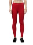 ZAYANQA Slim Fit Solid Stretchable Cotton Red Leggings for Women Ankle Length with Ultrasoft Wide Elastic Waistband |Comfortable Ankle Length Leggings |Fashionwear|Size_S|