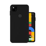 HELLO ZONE Rubber Exclusive Matte Finish Soft Back Case Cover for Google Pixel 4A - Black