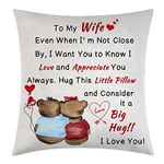 Couple Gifts Romantic Throw Pillow Cover Gift Girlfriend Boyfriend Husband Wife Birthday Gifts for Women I Love You Throw Pillowcase Gifts Cushion Covers 18”x 18” (Wife)